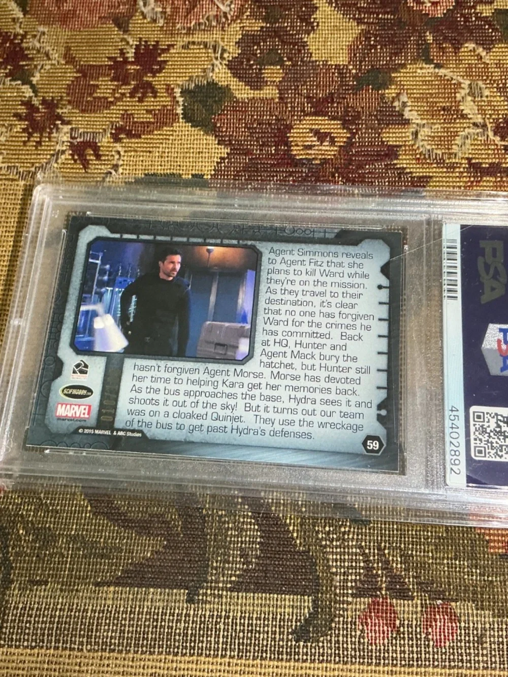 2015 Marvel Agents of Shield The Dirty Half Dozen #59 numbered 010/100 PSA 9